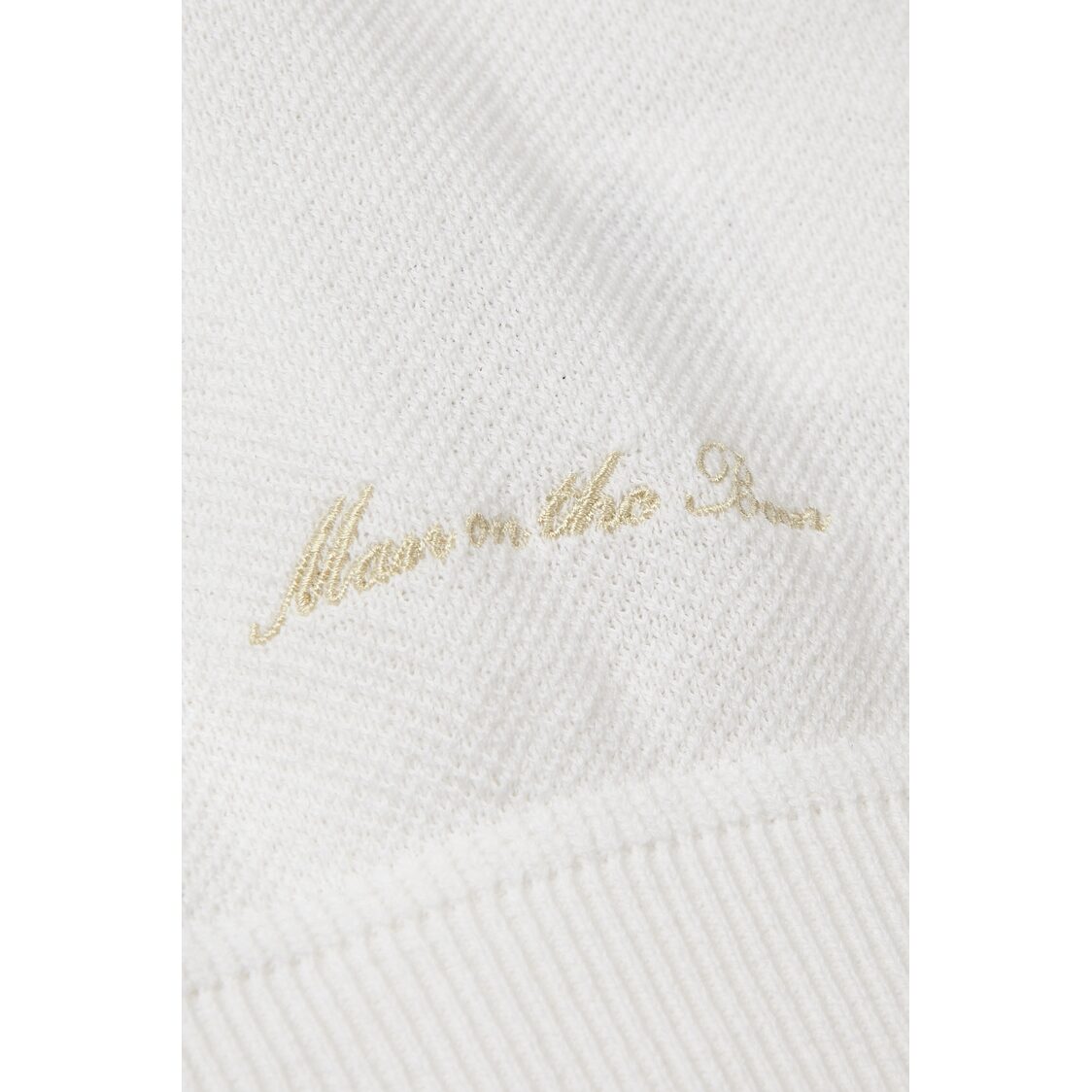 Man On The Boon Texture Relax Fit Polo White