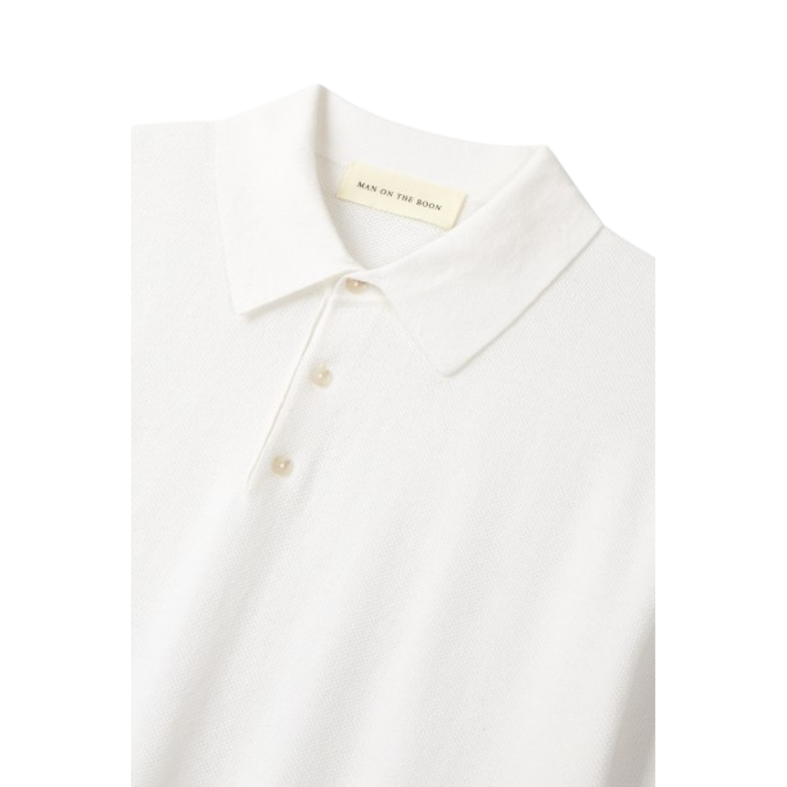 Man On The Boon Texture Relax Fit Polo White