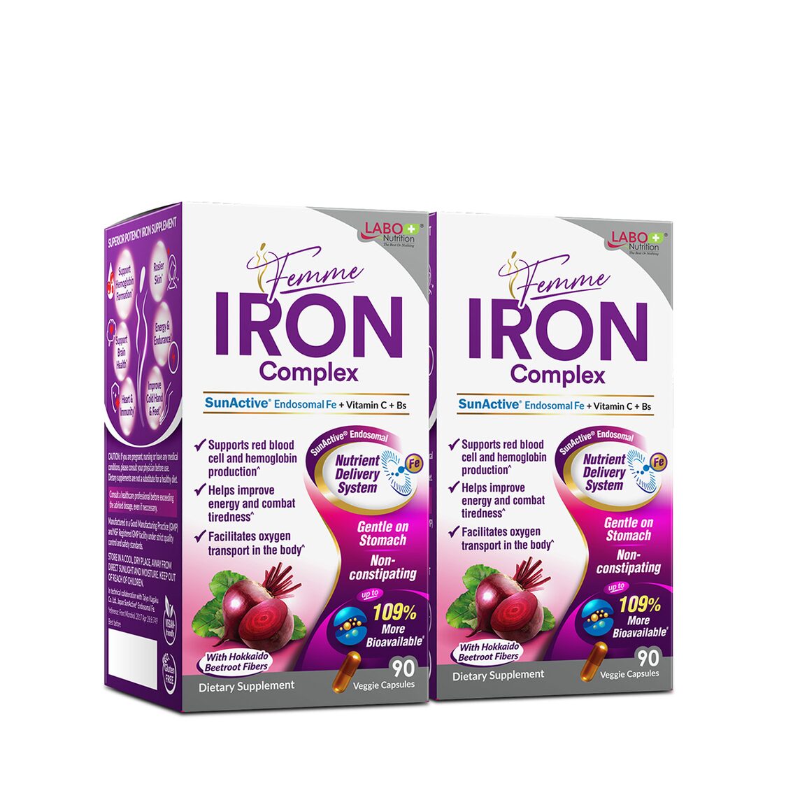 Labo Nutrition Femme Iron Complex 90 Veggie Capsules Twin Pack