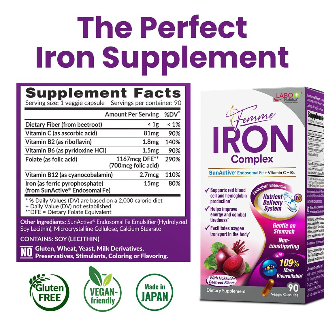 Labo Nutrition Femme Iron Complex 90 Veggie Capsules Twin Pack
