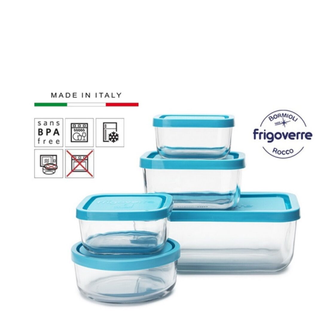 Bormioli Rocco Frigoverre 5 Pcs Glass Storage Set (Purchase With Purchase)