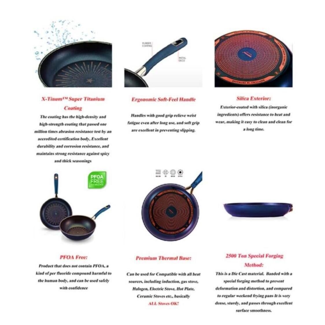 Happycall Classic Titanium IH Die Cast Wok Pan 28cm (3001-0238)