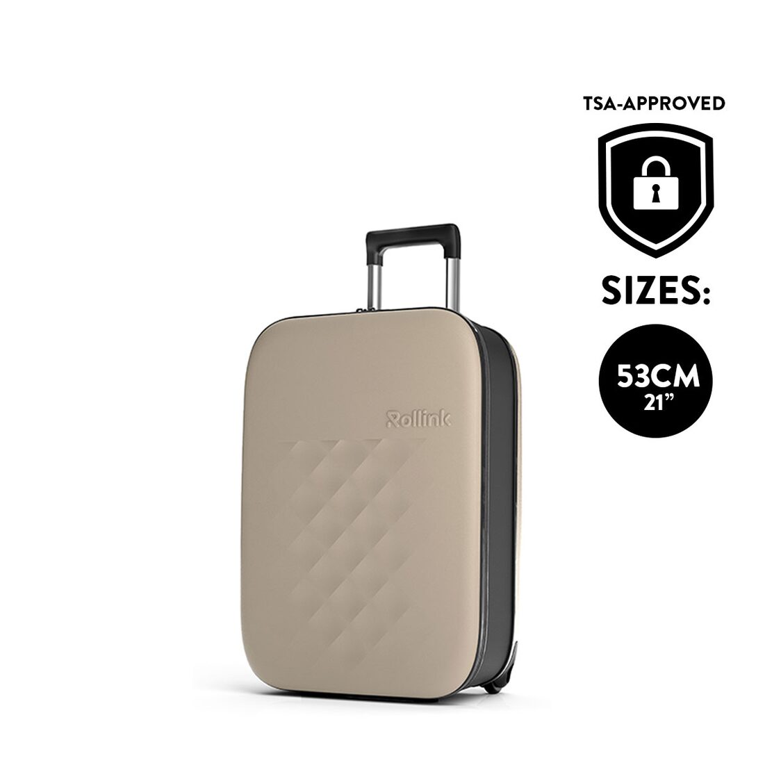 Rollink VEGA II Flex 21" Collapsible Carryon Suitcase - Warm Grey
