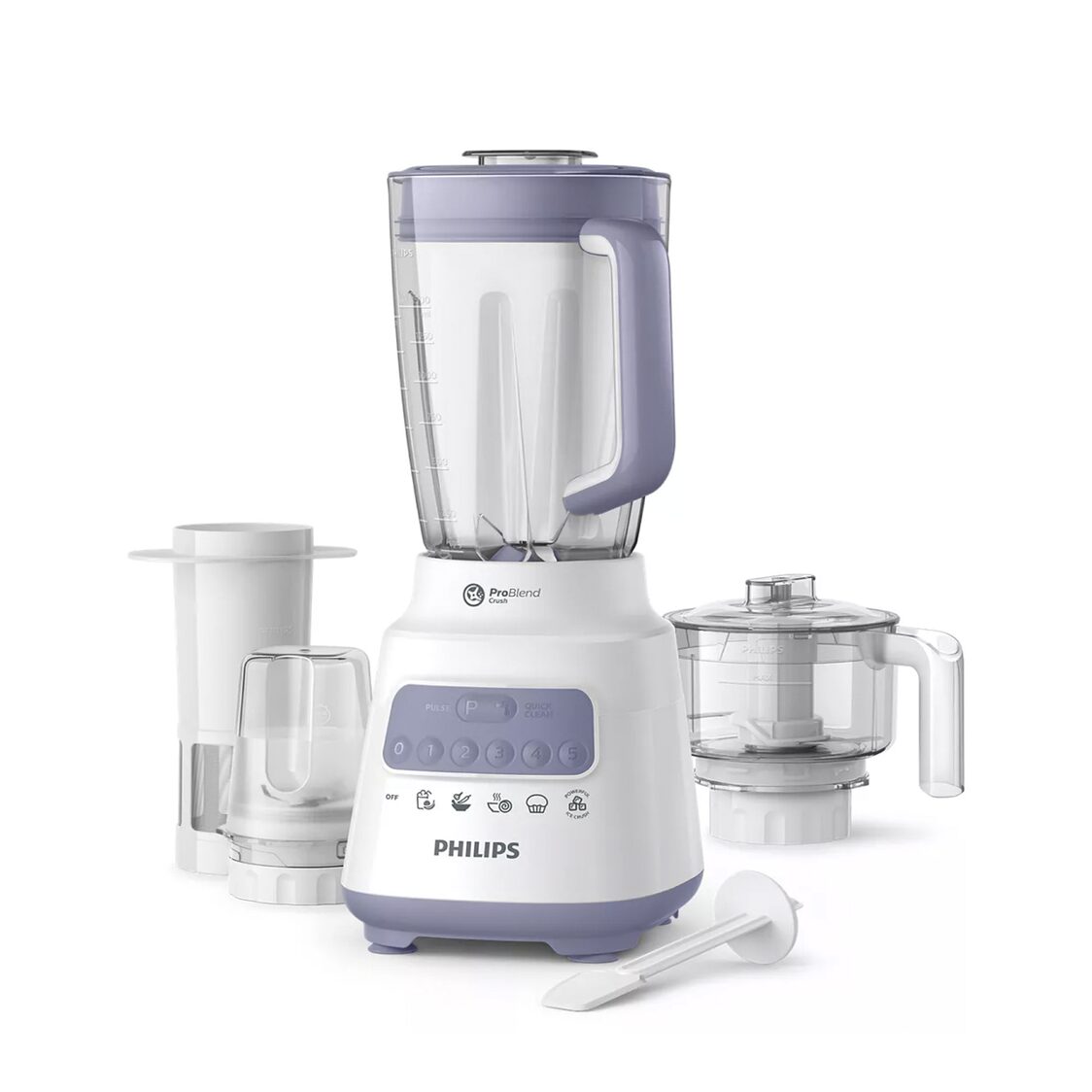 Philips Series 5000 Blender With Dry Mill, Chopper, Filter 700W Plastic Jar (HR2223/01)
