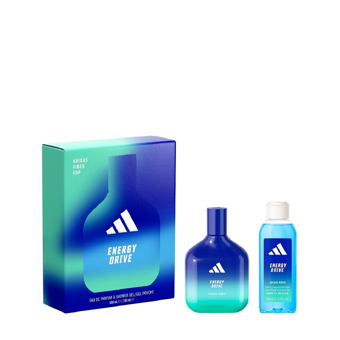 Adidas Vibes Energy Drive Eau de Parfum 100ml & Body Wash 100ml