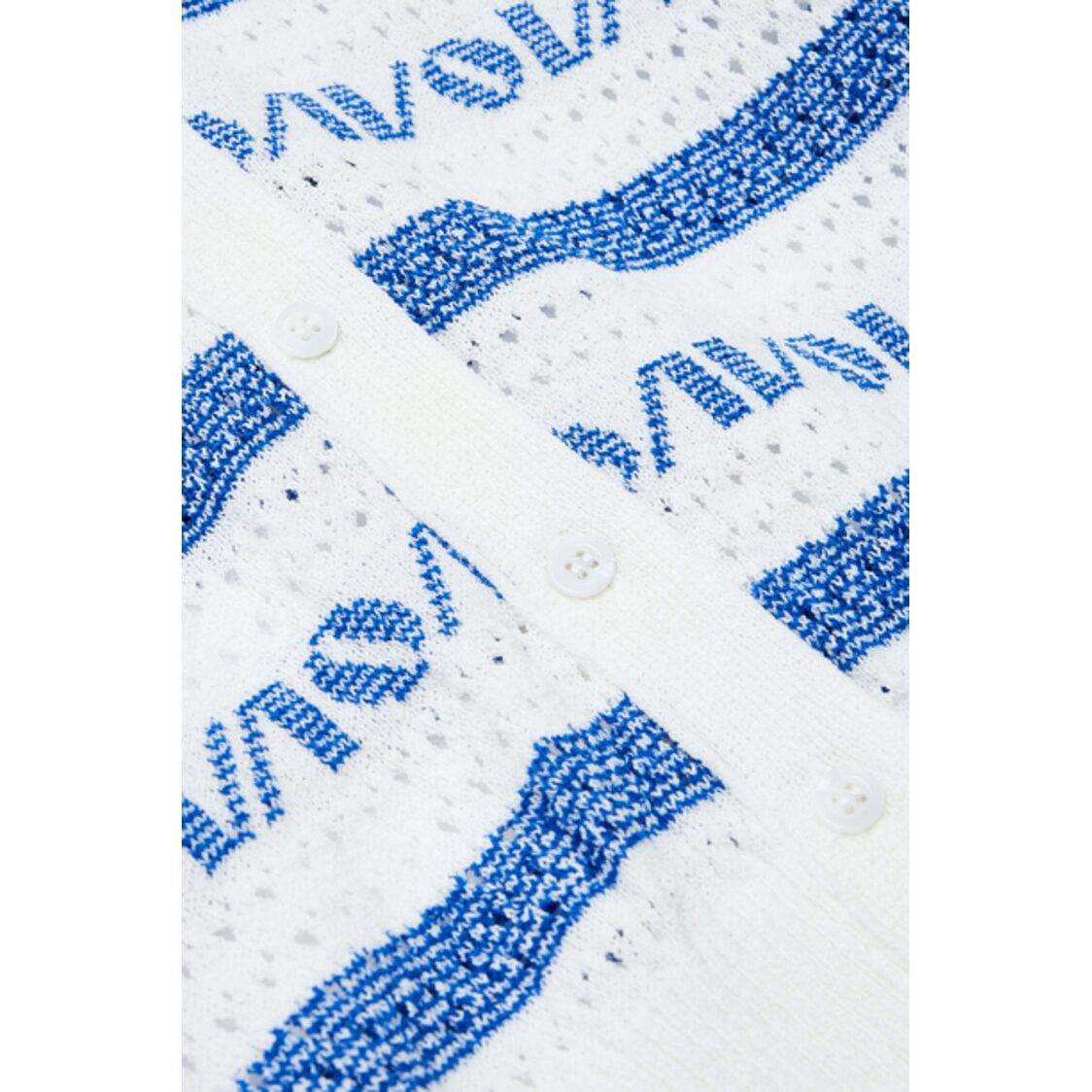 Voice Of Voices Logo Pattern V Neck Cardign Blue