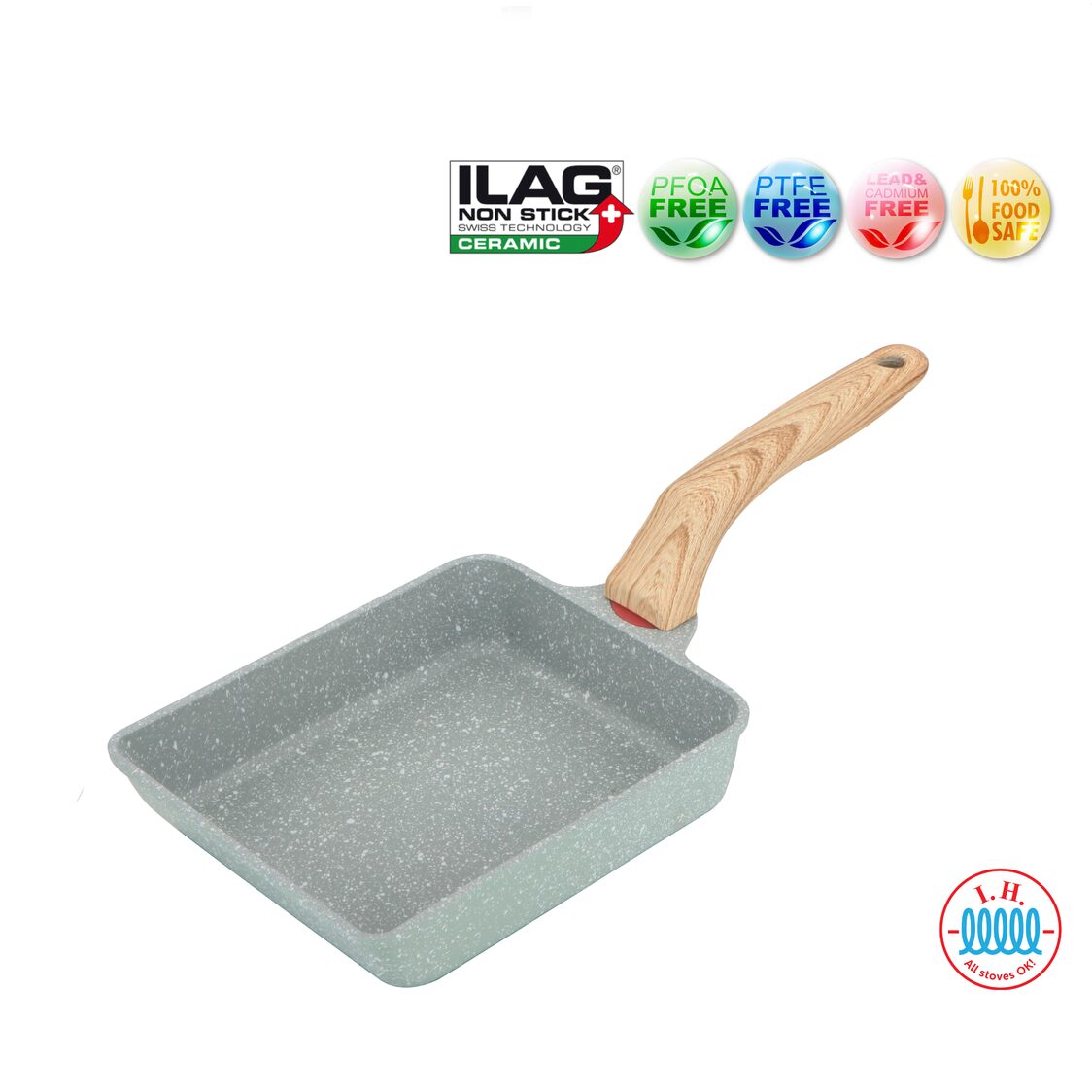 Endo Tamagoyaki IH Omelette Pan - Moss Green (E-TOP1)