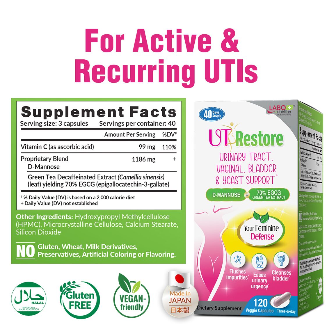 Labo Nutrition UT Restore 120 Veggie Capsules Twin Pack