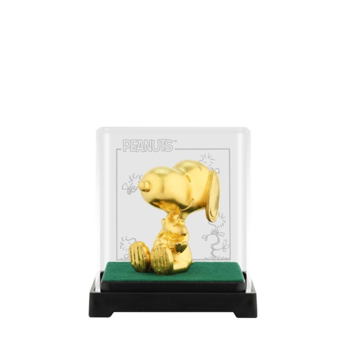 The Singapore Mint Peanuts Snoopy + Woodstock Snuggles 24K Gold Foil Mini Figure