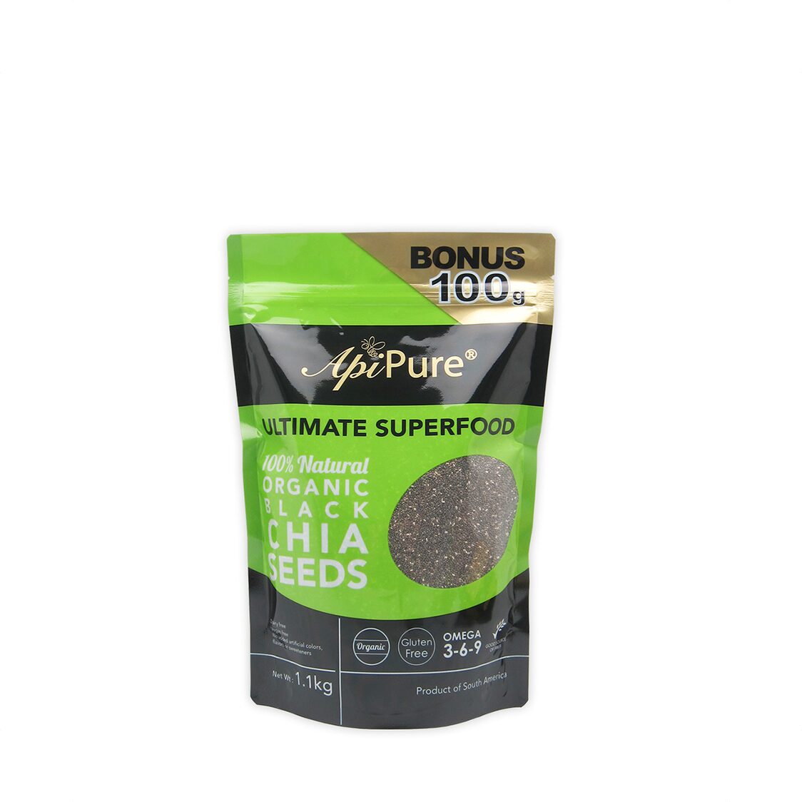 Apipure ®Organic Black Chia Seeds 1.1kg