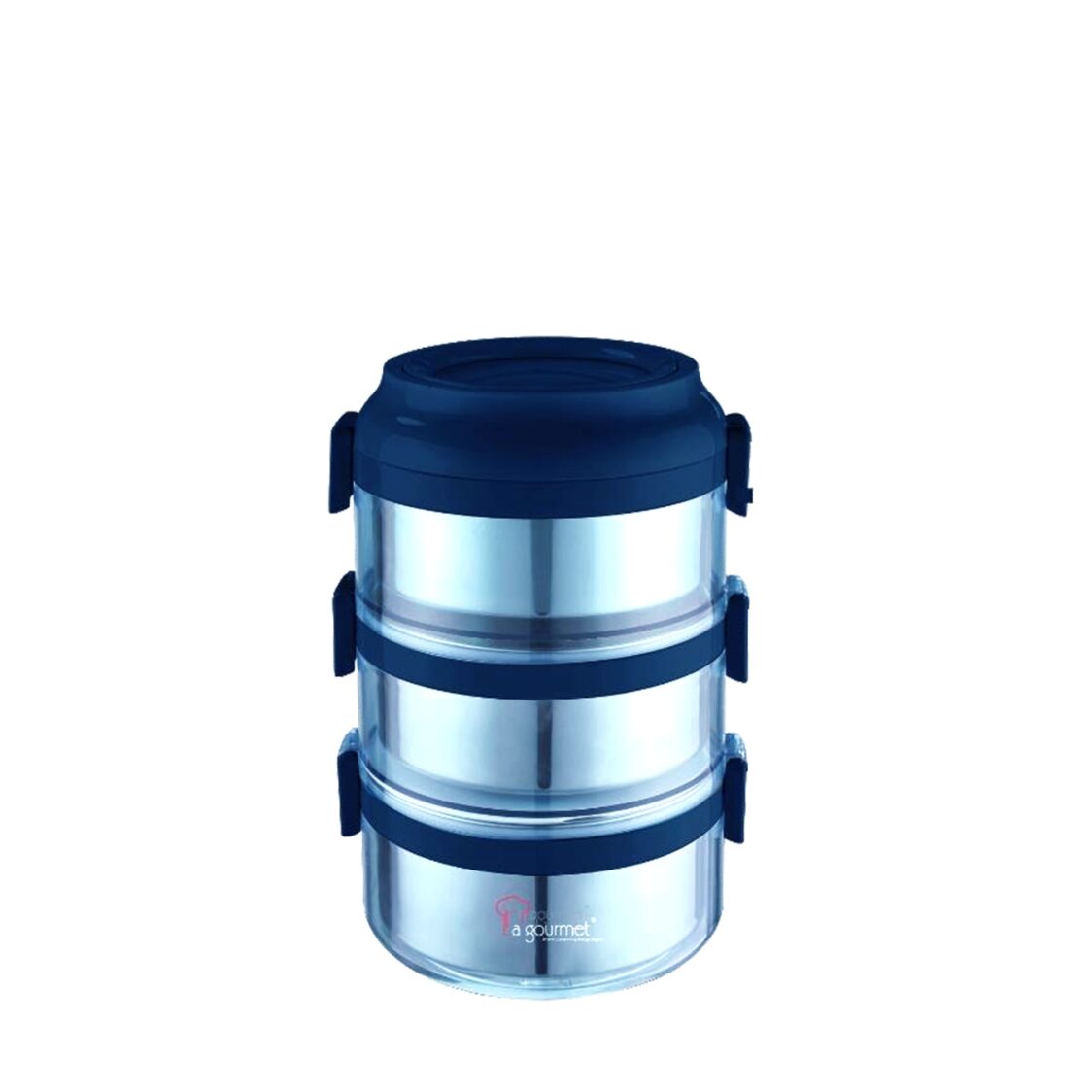 La Gourmet Pack To Go 2.35L 3-Tier Carrier With Removeable S/S Inner Bowl -Deep Blue LGPG397607