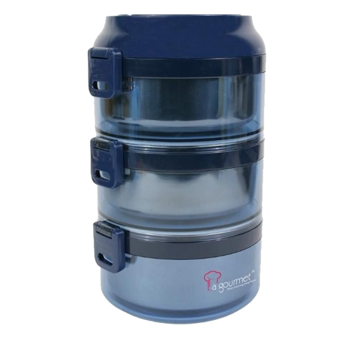 La Gourmet Pack To Go 2.35L 3-Tier Carrier With Removeable S/S Inner Bowl -Deep Blue LGPG397607