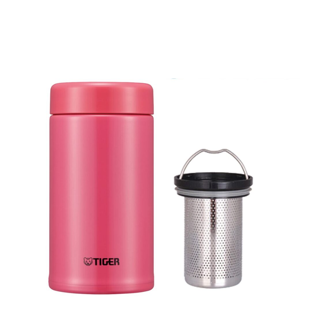 TIGER Double Stainless Steel Mug with Tea Strainer 360ml - Pink (MCA-T360 PI)