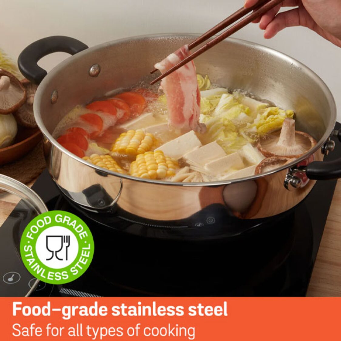Meyer Cook n Lock 28cm Stainless Steel Hot Pot With Lid