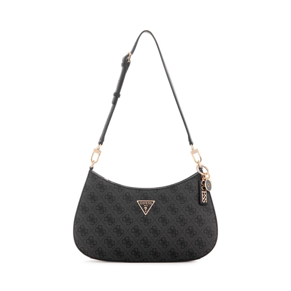 Guess Noelle II Top Zip Shoulder Bag - Coal Logo