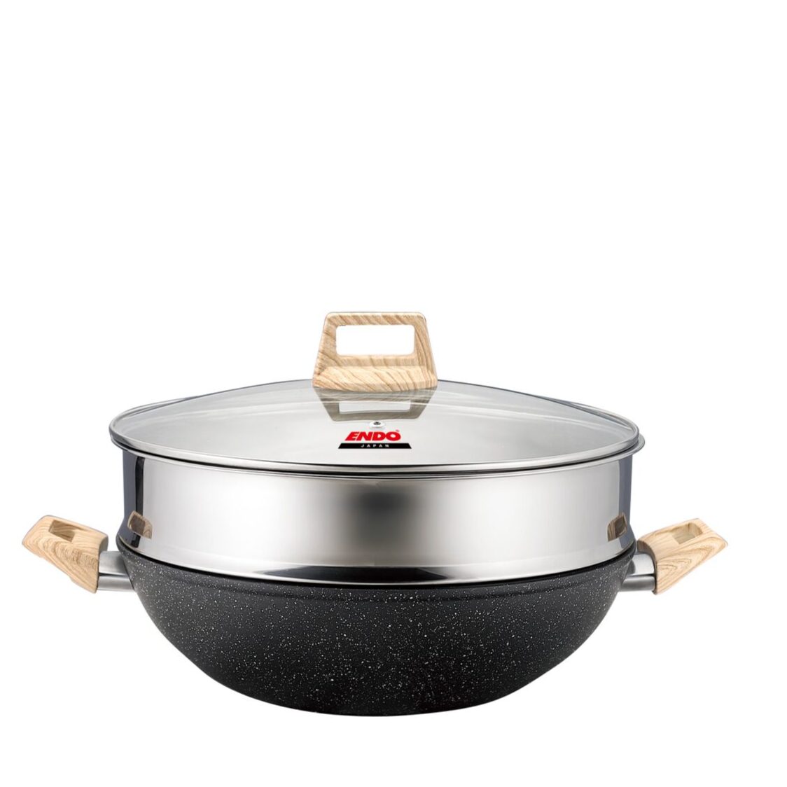 Endo Ganseki 32cm I.H. Chef Wok with Steamer (E-GSK-32W+S)