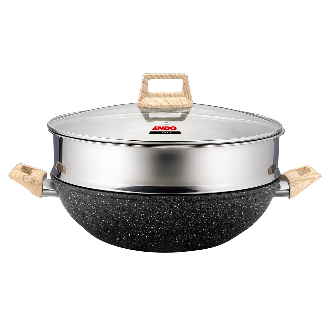 Endo Ganseki 32cm I.H. Chef Wok with Steamer (E-GSK-32W+S)