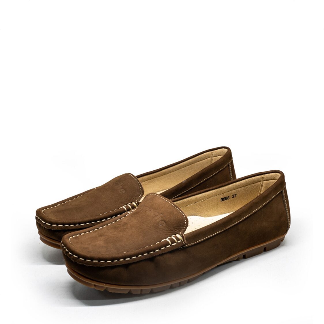 3688 Ladies Leather Moccasins/Slip Ons (Cocoa)