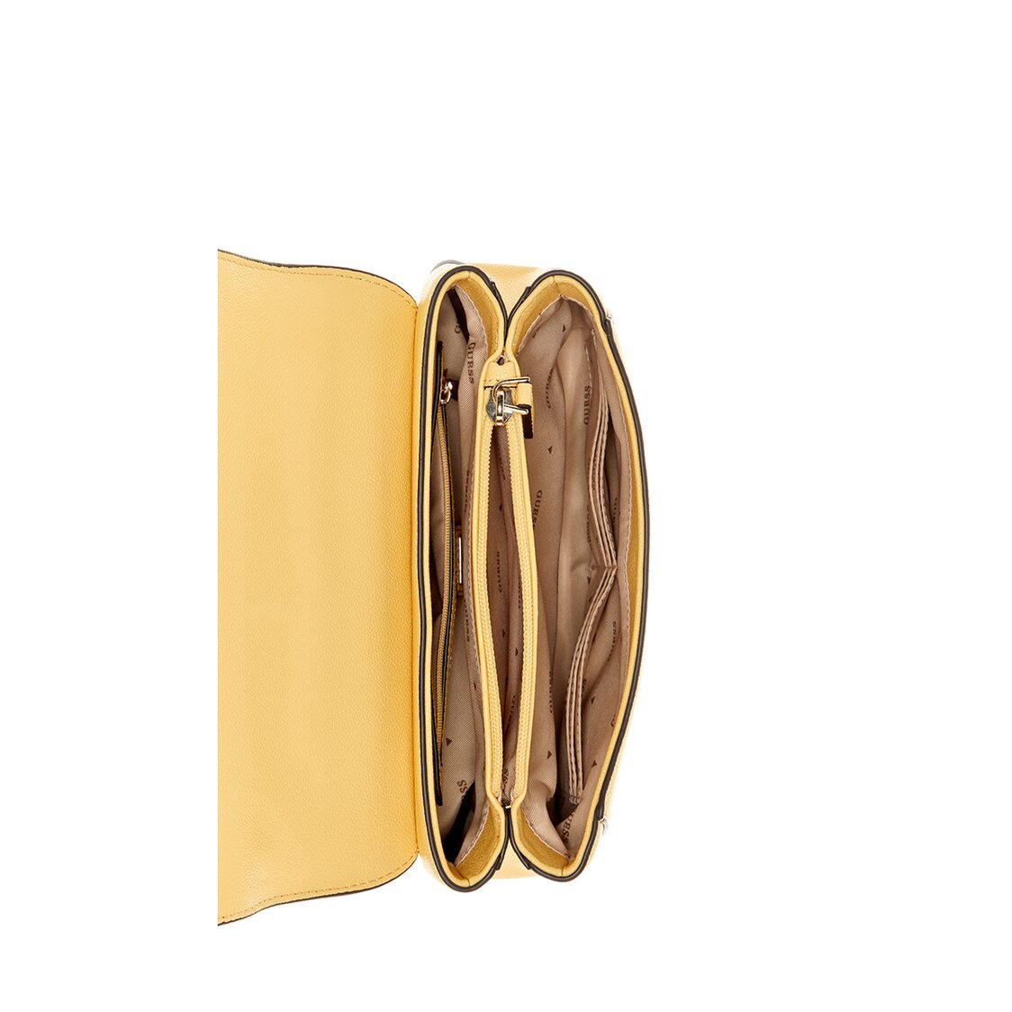 Guess Nastra Convertible Crossbody Flap, Cornsilk