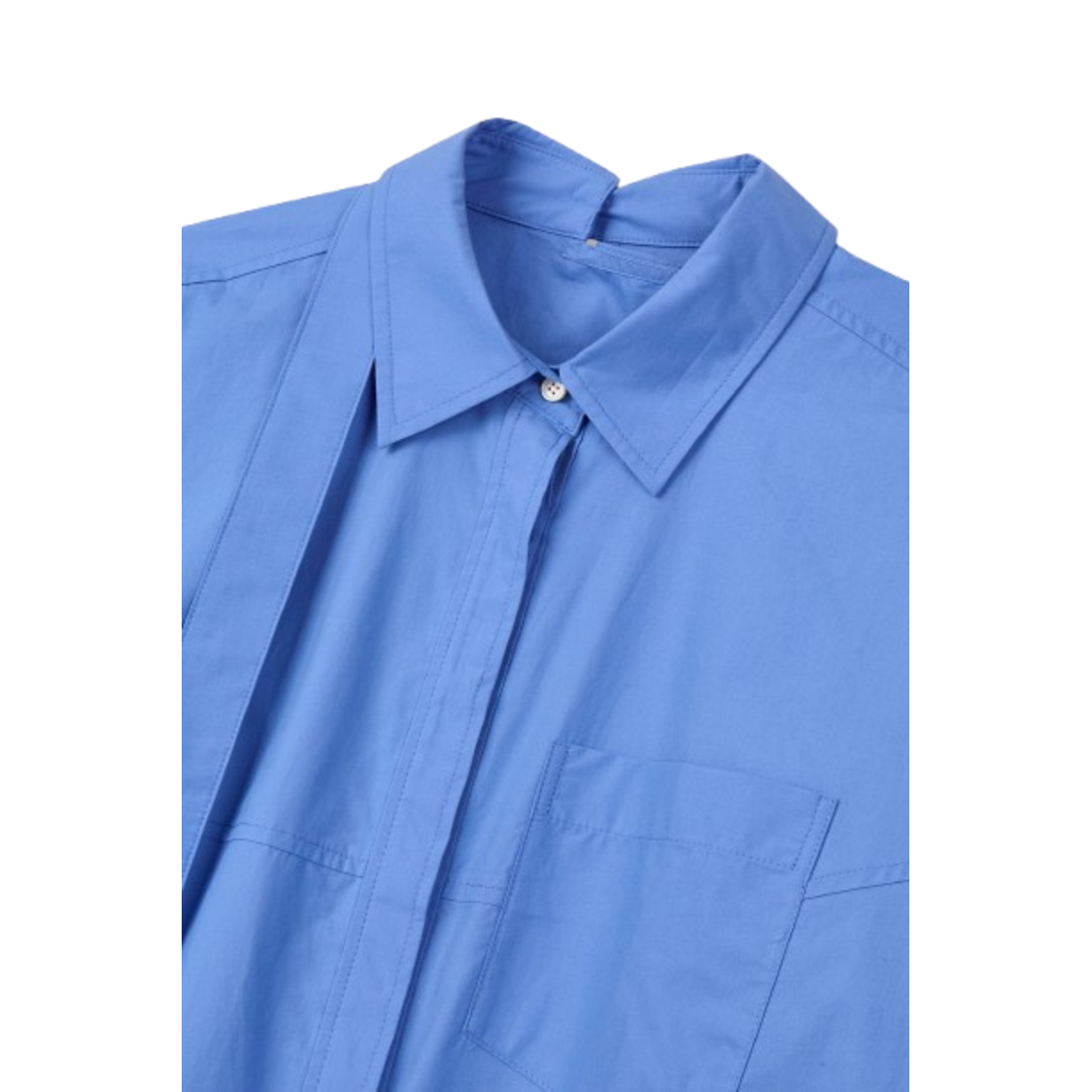 Voice Of Voices Cotton Solid Blouse Blue