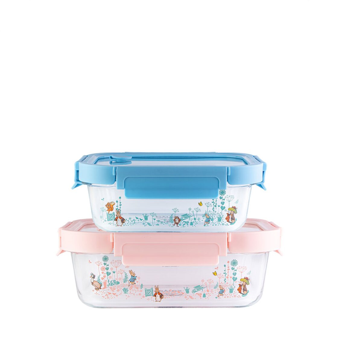 [Metro Exclusive] Pyrex Peter Rabbit 2pc Rectangle Glass Storage (640ml & 1050ml)