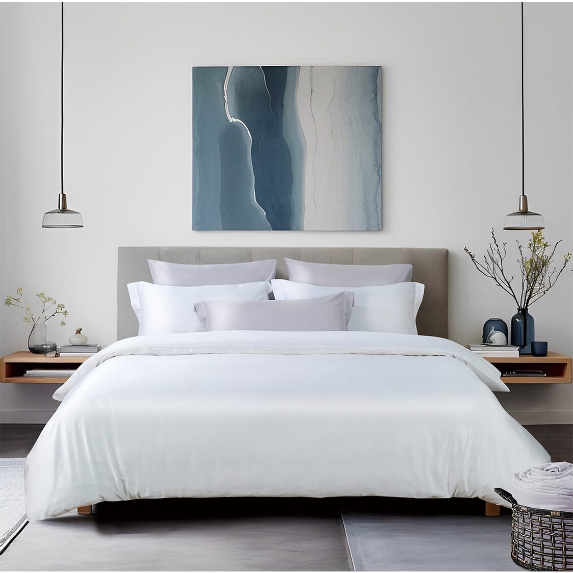 Bellami Tencel Organic Cotton Heirloom Solid 1300TC Fitted Sheet / Bedset - White