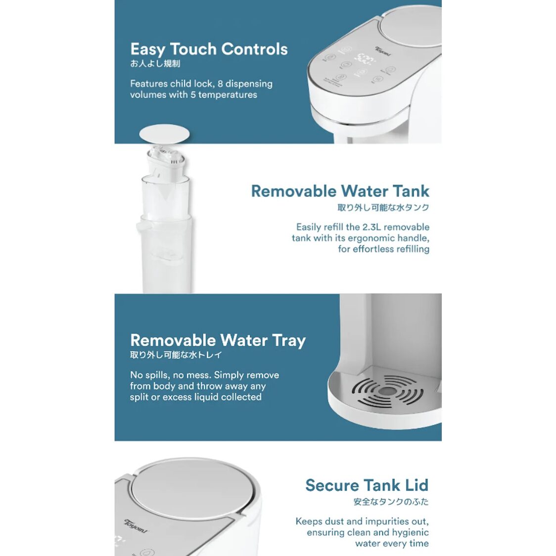 Toyomi Instantboil 2.3L Filtered Water Dispenser With Premium Filter (FB9923F)