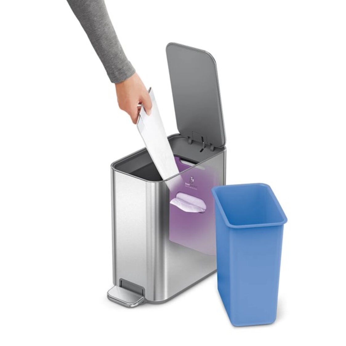 Simplehuman 5L Slim Step Bin Brushed