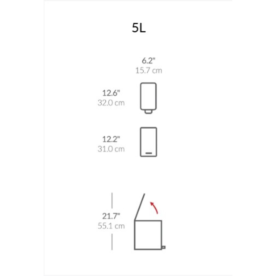 Simplehuman 5L Slim Step Bin Brushed