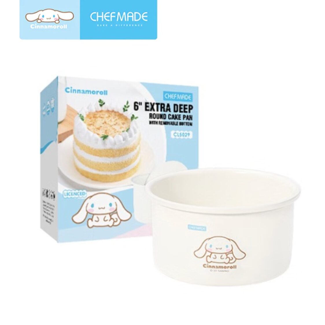 Chefmade Round Deep Cake Pan With Removable Bottom 16.9xH9cm Thickness 0.8Mm Cinnamoroll (1898cm-CL5029)
