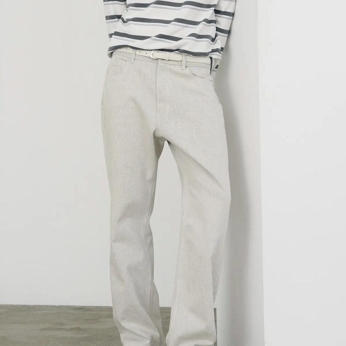 Mind Bridge [Premium]Wide Twill Denim Pants L/Grey