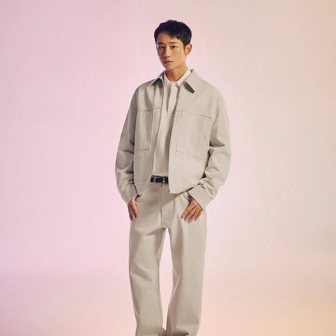 Mind Bridge [Premium]Wide Twill Denim Pants L/Grey