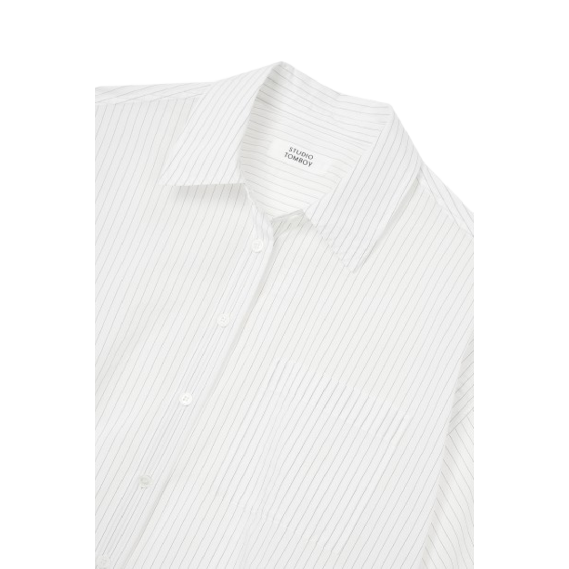 Studio Tomboy Back Banding Stripe Shirt Off White