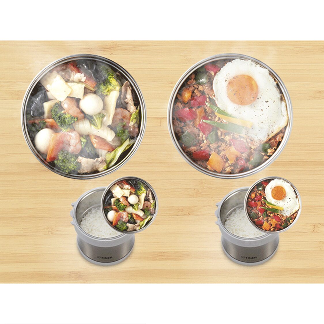 TIGER Vacuum Insulated Double Stainless Steel Lunch Box 0.9L (LXB-A100 XC)