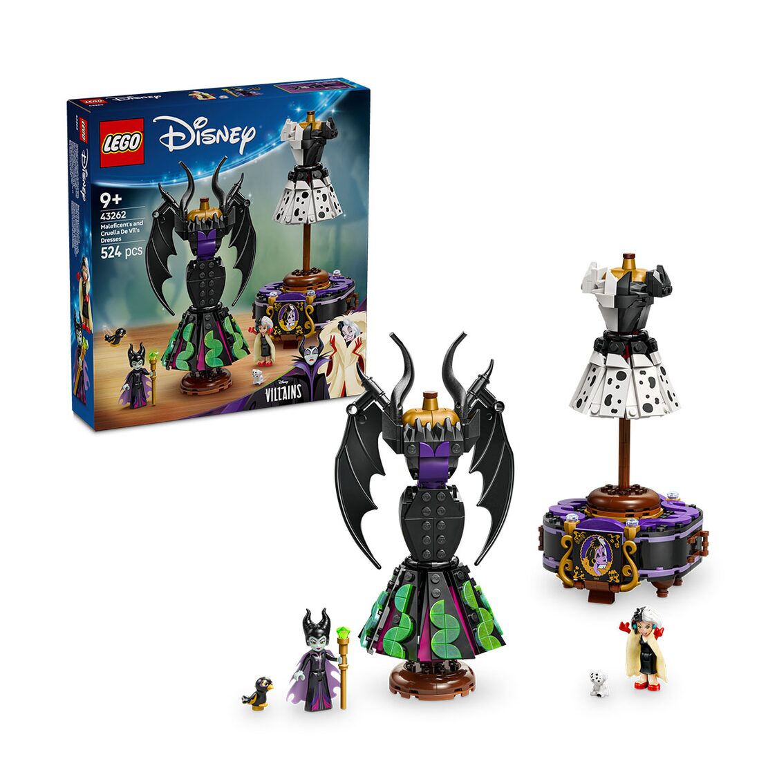 Lego Maleficent's and Cruella De Vil's Dresses 43262