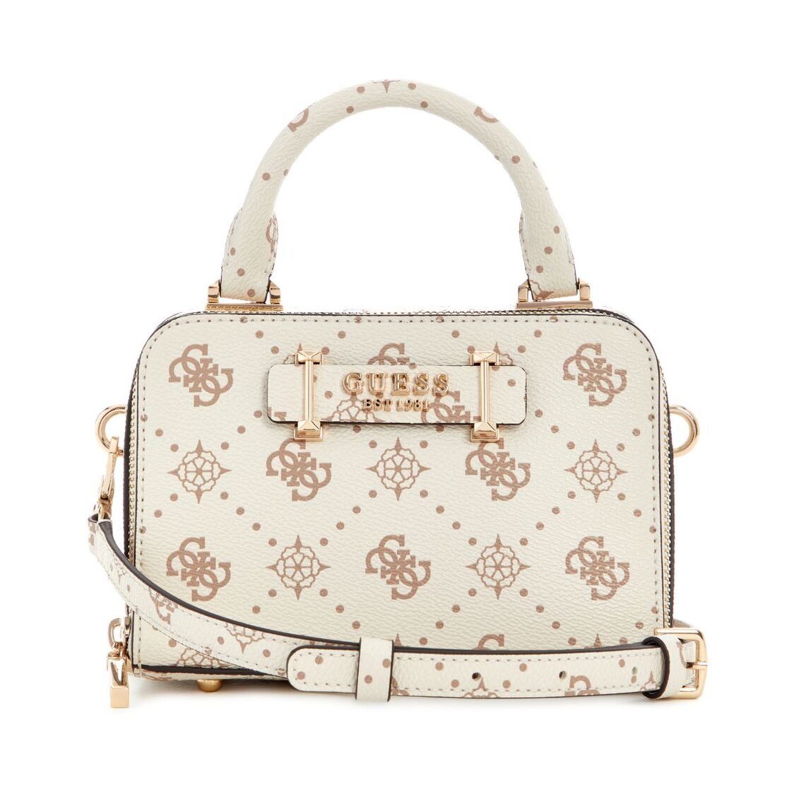 Guess Silia Mini Satchel - Vanilla Logo