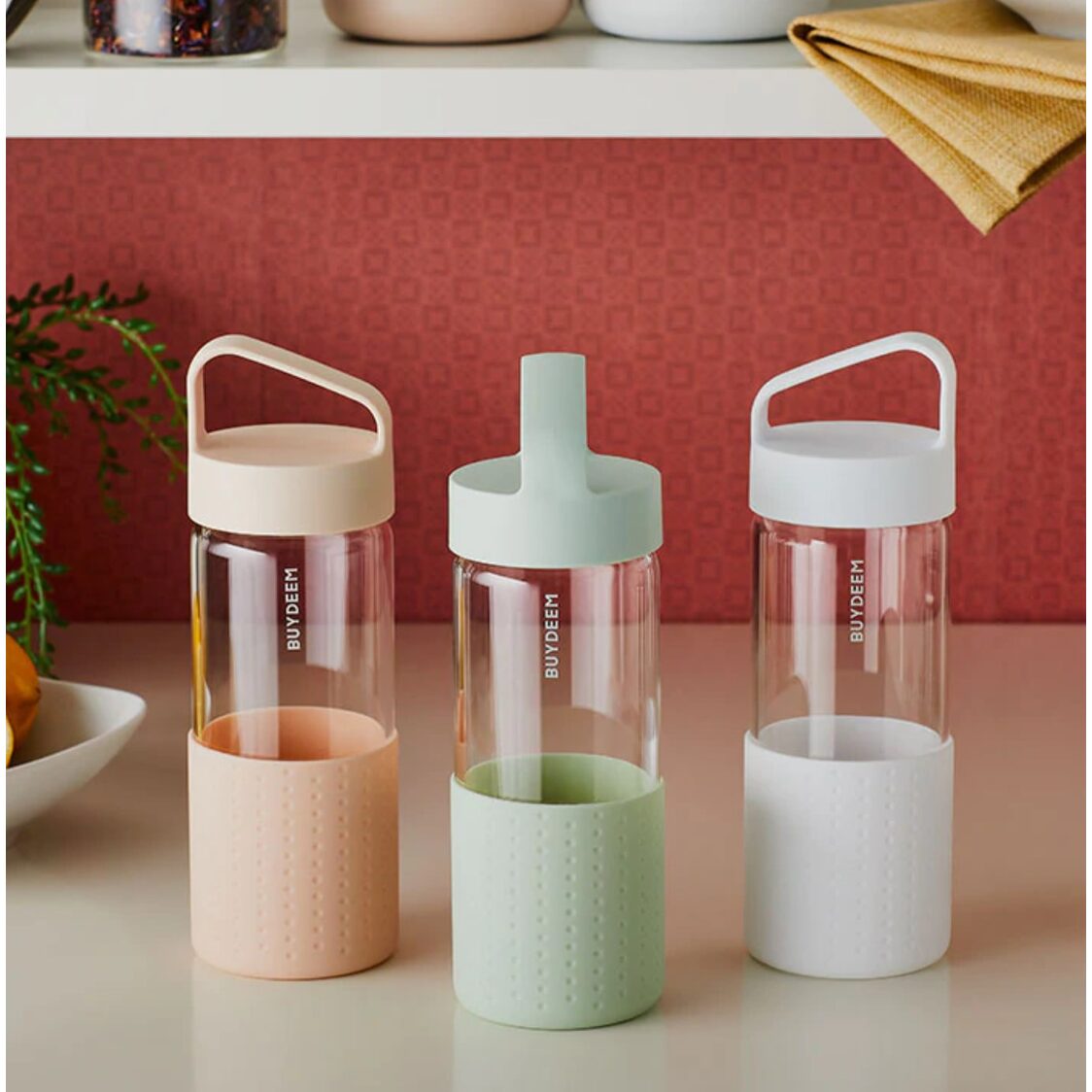 Buydeem Portable Glass Bottle 400ml BD60568