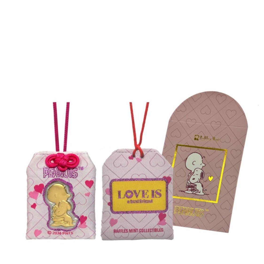 The Singapore Mint Peanuts Snoopy Charlie Gold Foil Charm Bag