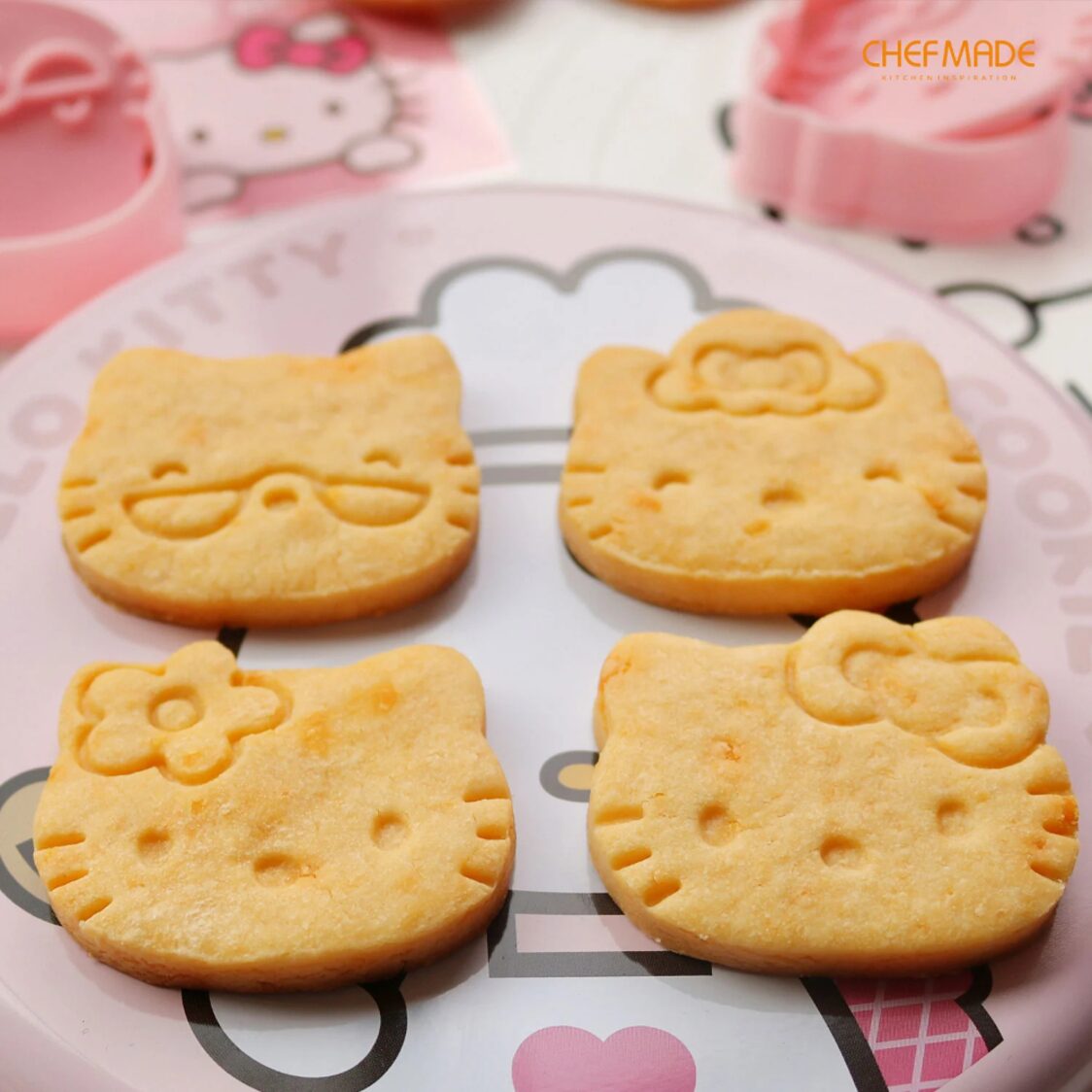 Chefmade PP Biscuit Mould 4Pc Pink Hello Kitty (1898cm-KT7059)