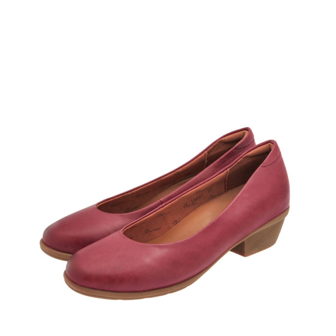 Barani 19601 Wine Leather Heels (Short)