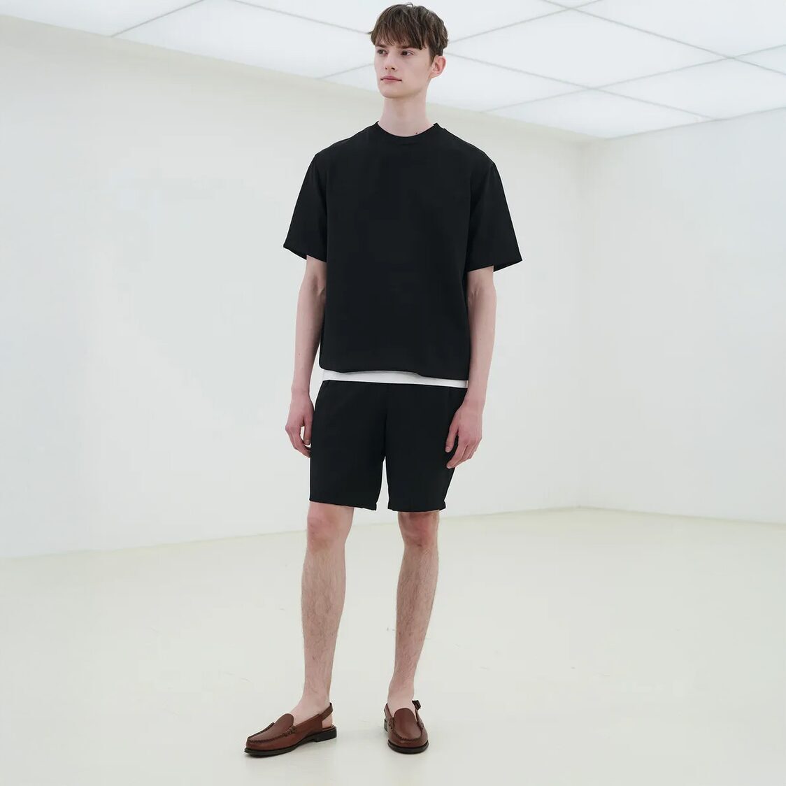 Mind Bridge Linen-Like Full Banding Half Pants D/Navy