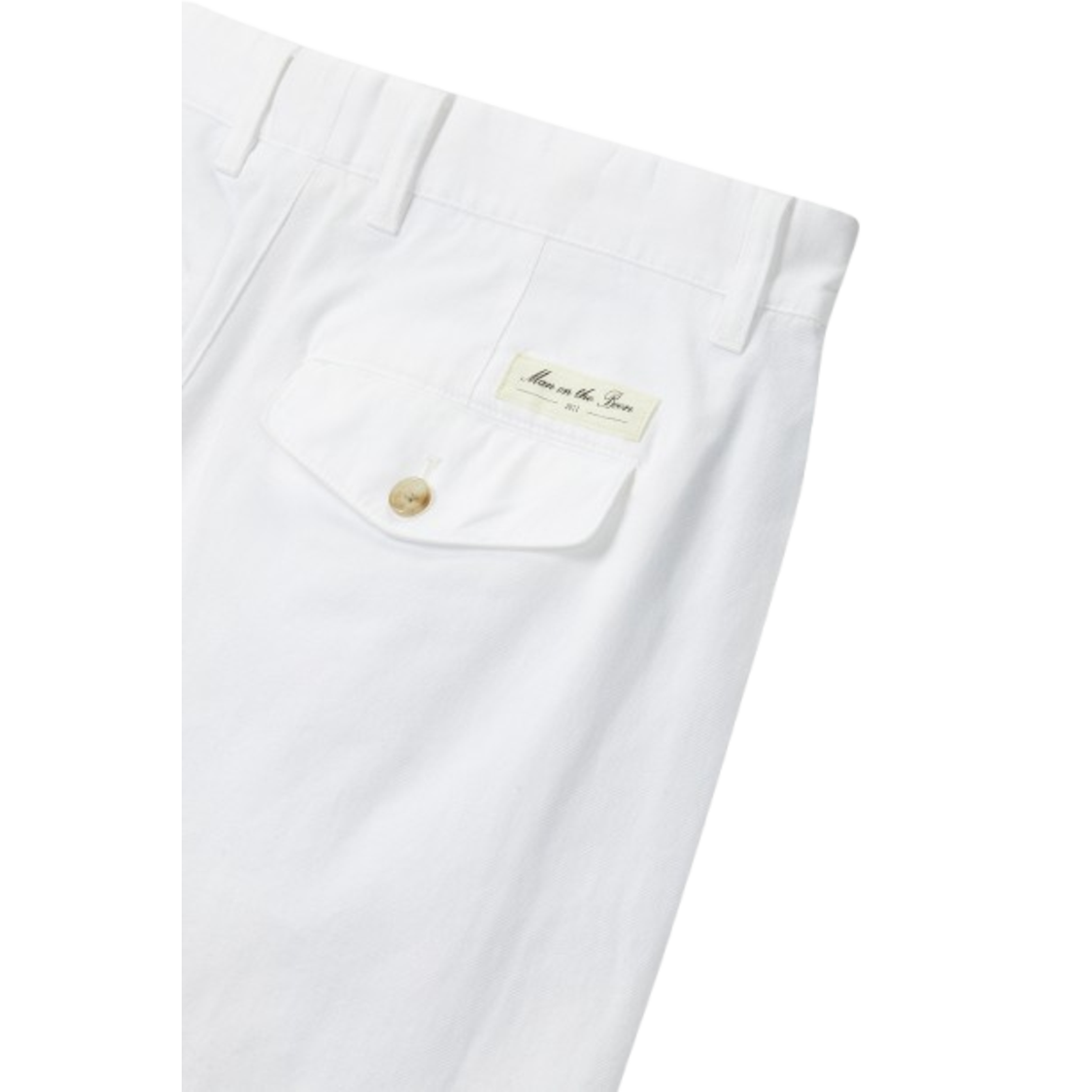 Man On The Boon Washed Cotton Chino Pants White