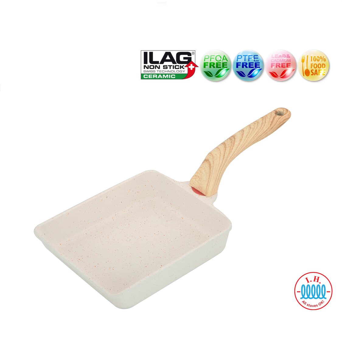 Endo Tamagoyaki IH Omelette Pan - Bisque Beige (E-TOP1)