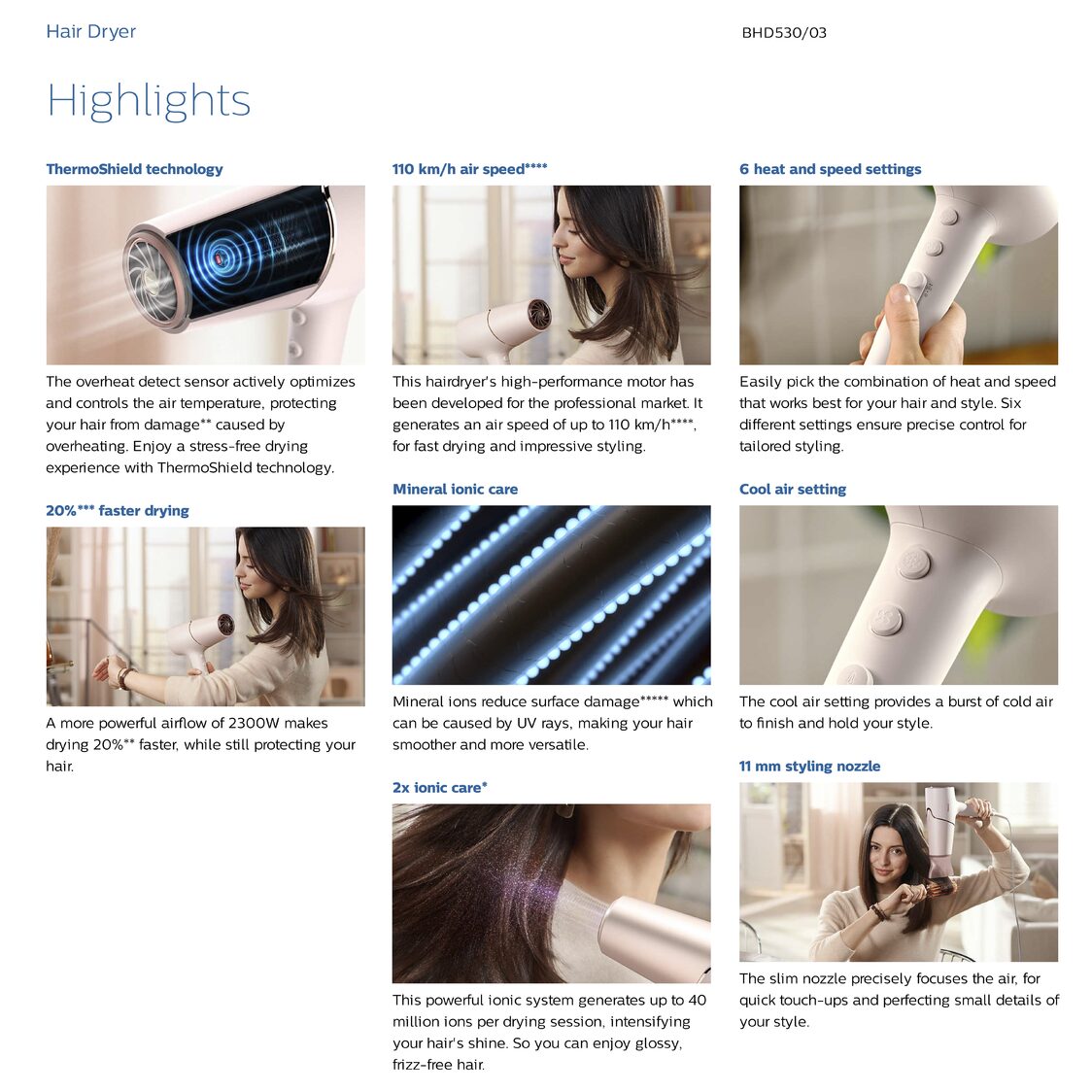 Philips 5000 Series Hair Dryer with ThermoShield Technology 2300W (BHD530/03)