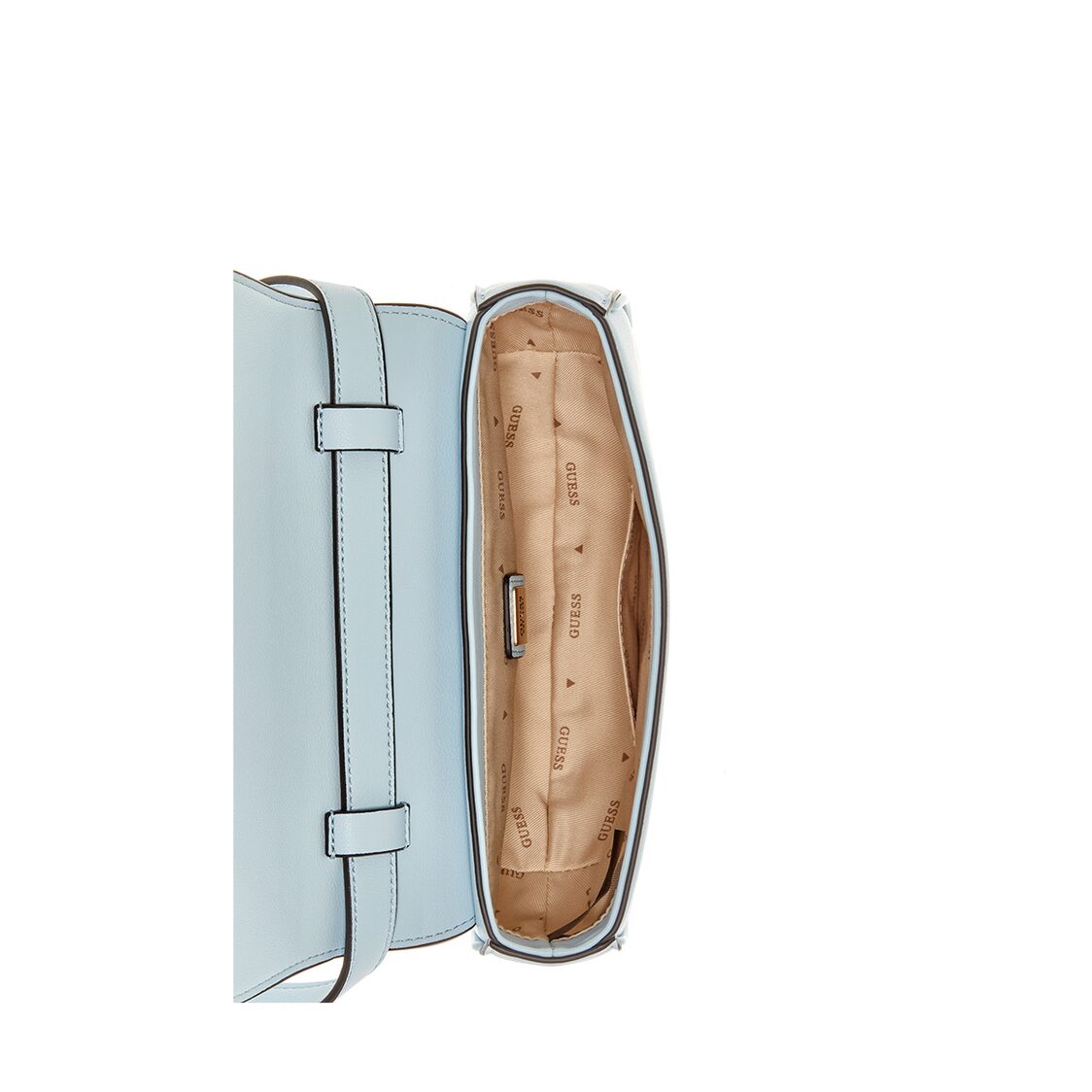 Guess Mauve Mini Conv Flp Shlder Bag, Powder Blue