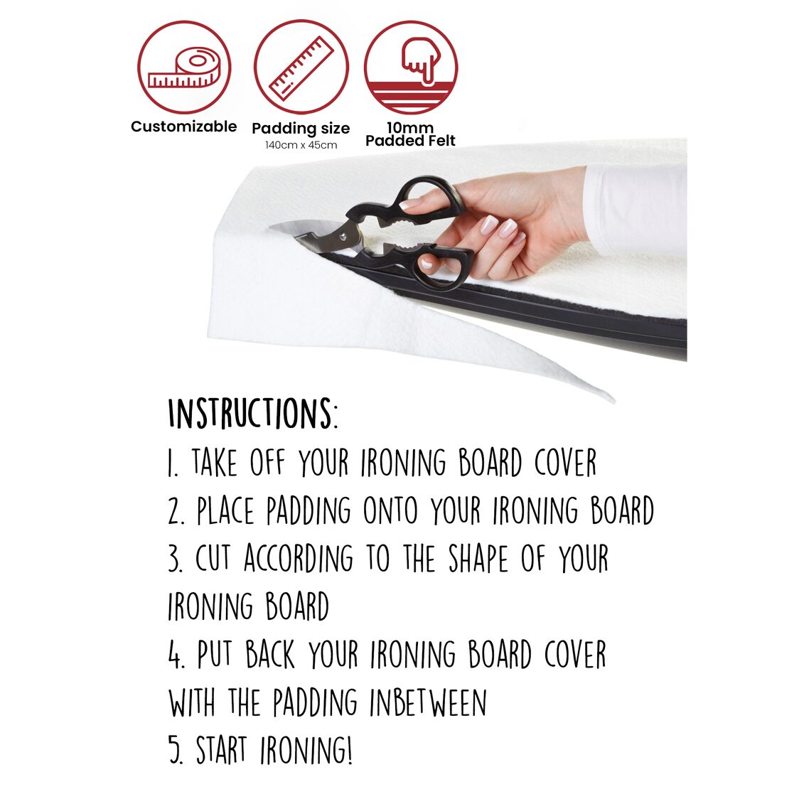 Rene Ironing Board Padding 140x40cm - E70850