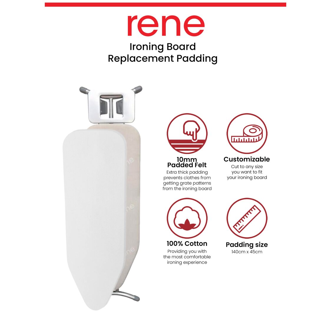 Rene Ironing Board Padding 140x40cm - E70850