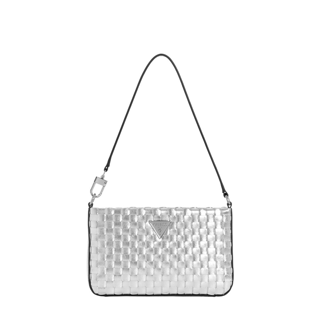 Guess Twiller Mini Top Zip Shoulder,Silver