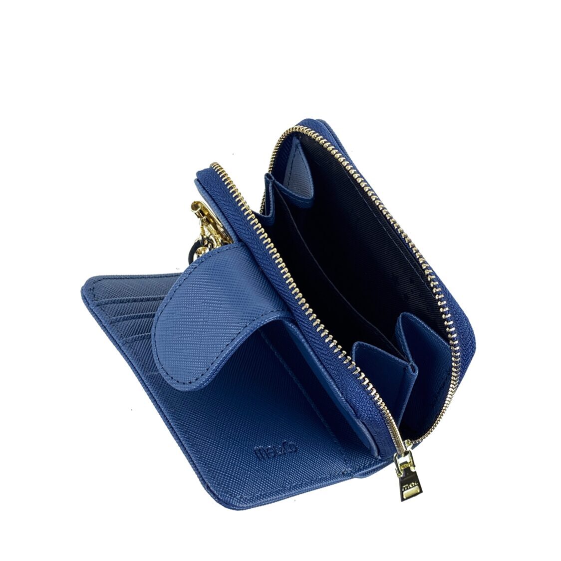 Mel&Co Saffiano Leatherette Key Holder with Zipped Gusset