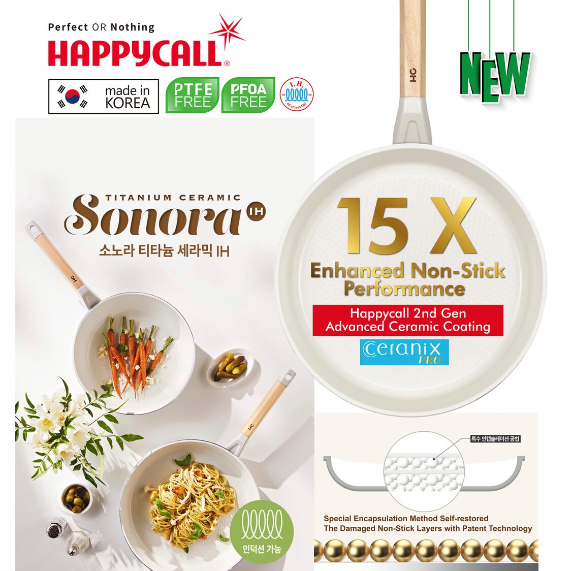 Happycall Sonora IH 26cm Ceranix-Pro Frying Pan (3001-0709)